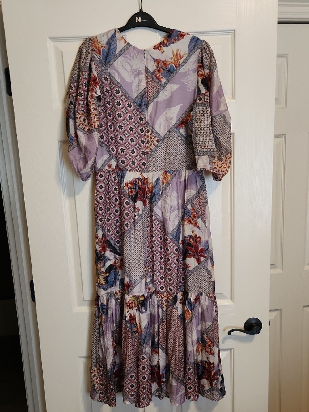GiGiO Patchwork Floral Midi Dress, Medium, Like New - Picture 7 of 12